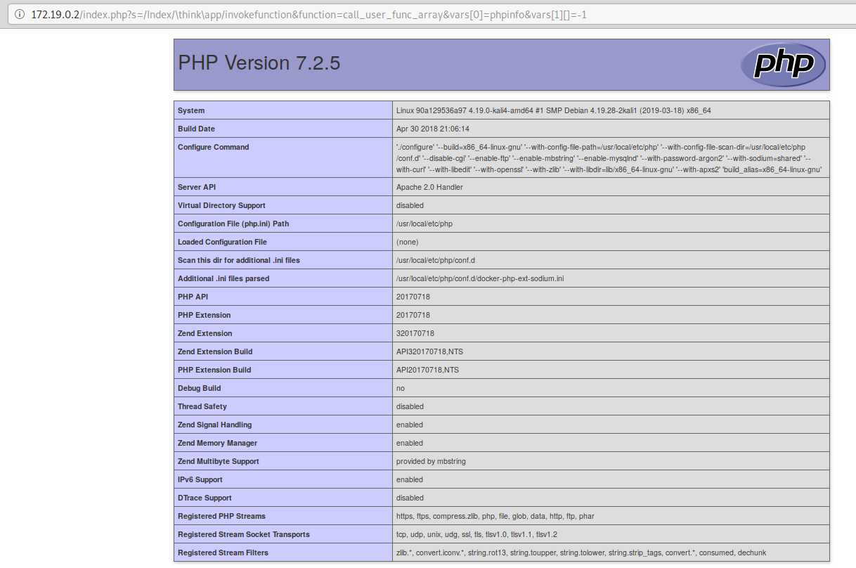 ThinkPHP5 5.0.22/5.1.29 远程代码执行漏洞 Poc 复现